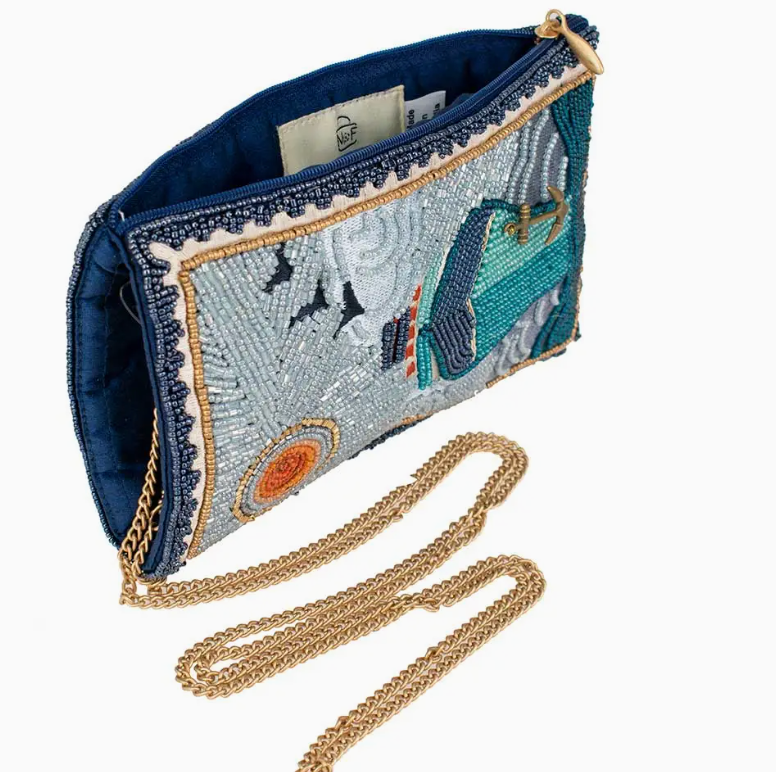 On Board Beaded Cruise Ship Crossbody Phone Bag